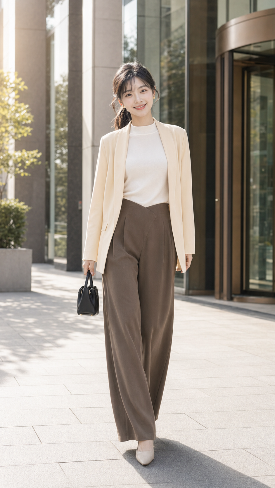 本集推薦單品：職場OL絲瓜領雙排釦西裝外套。